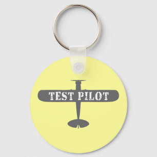 Airplane & Test Pilot Keychain