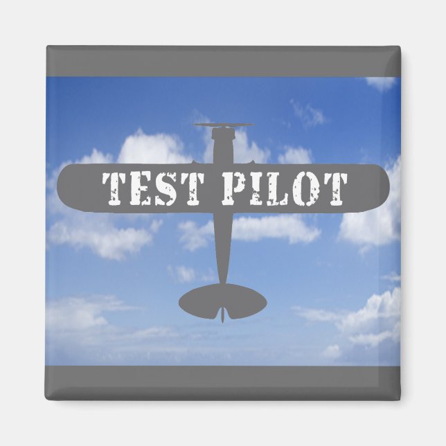 Airplane & Test Pilot Magnet (Front)