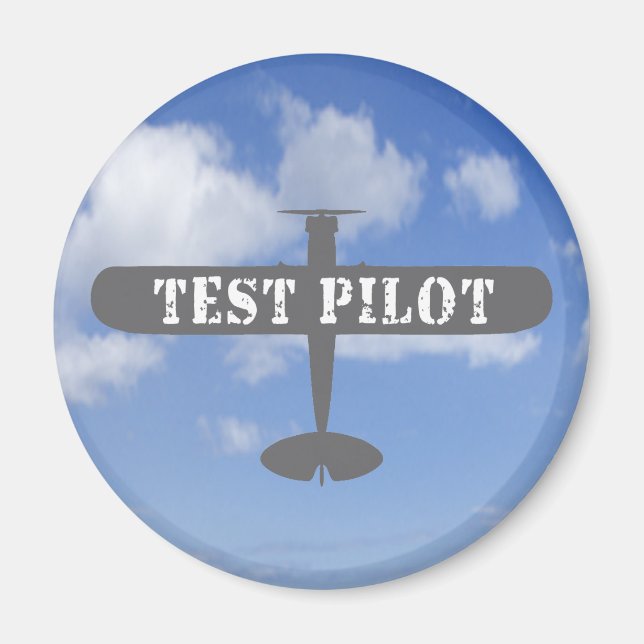 Airplane & Test Pilot Magnet (Front)