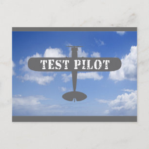 Airplane & Test Pilot Postcard