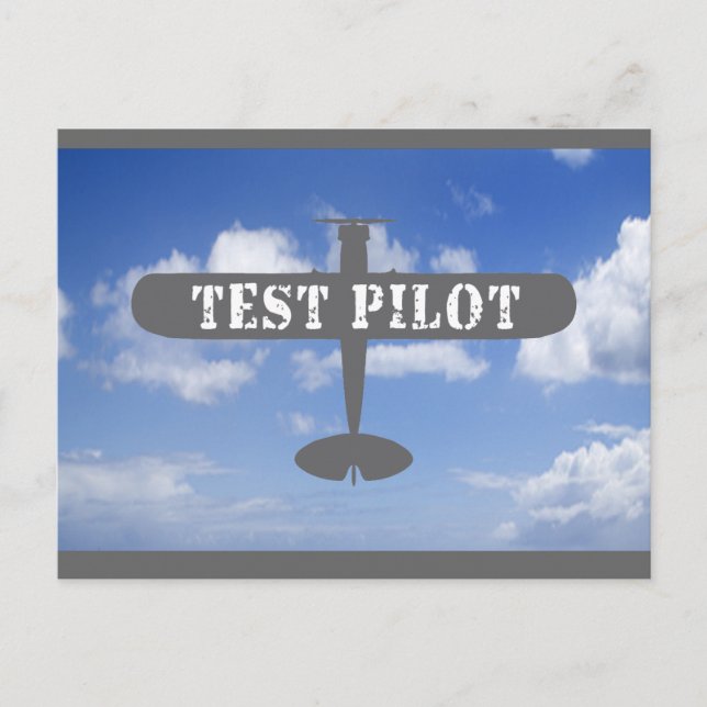 Airplane & Test Pilot Postcard (Front)