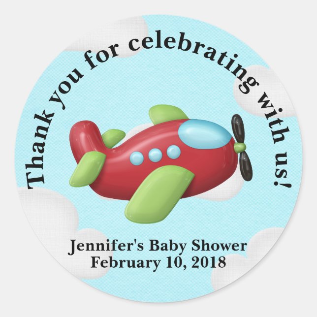 Airplane Thank You Stickers Favour Stickers (Front)