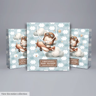 Airplane Theme Baby Shower Favour Bag For A Boy