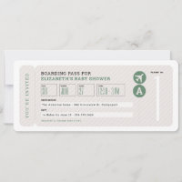 Airplane ticket travel theme neutral baby shower