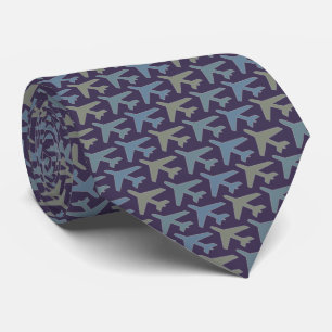 Airplane Tie Armani Grey on Deep Purple
