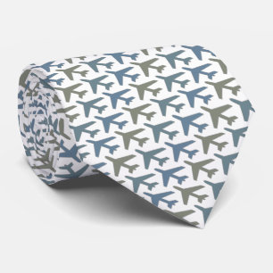 Airplane Tie Armani Grey & White Flight Captain