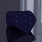Airplane Tie Dark Blue Repeating Planes 