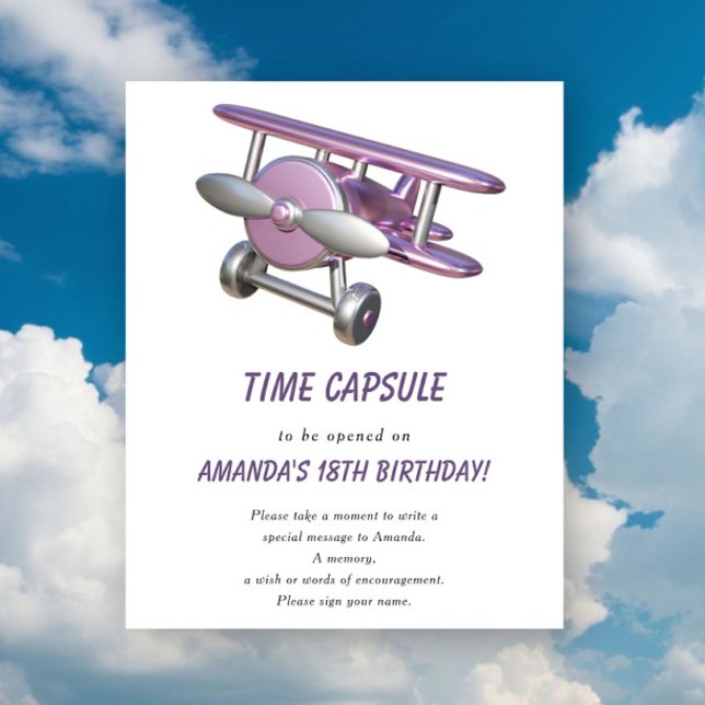 Airplane Time Capsule 1st birthday Poster (Creator Uploaded)