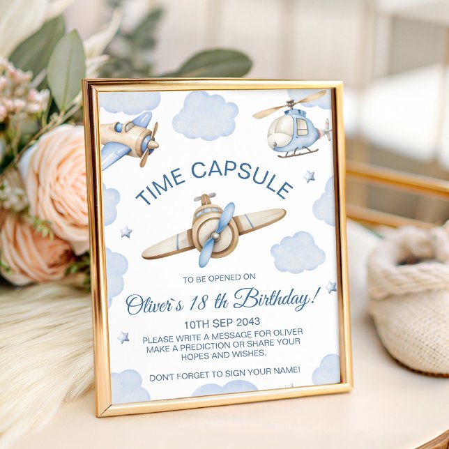Airplane Time Flies Time Capsule Table Sign (Creator Uploaded)