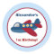 Airplane Town Round Custom Favour Sticker