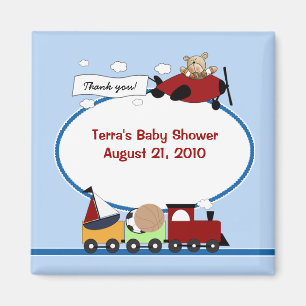 AIRPLANE & TRAIN Baby Shower Favour Magnet