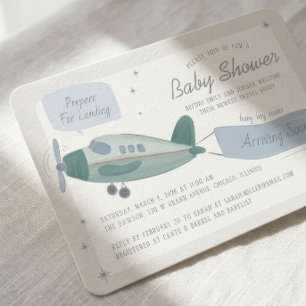 Airplane Travel Baby Shower Invitation