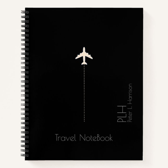 airplane travel black notebook (Front)