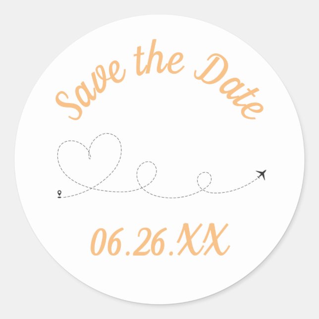 Airplane Travel - Save the Date Stickers (Front)