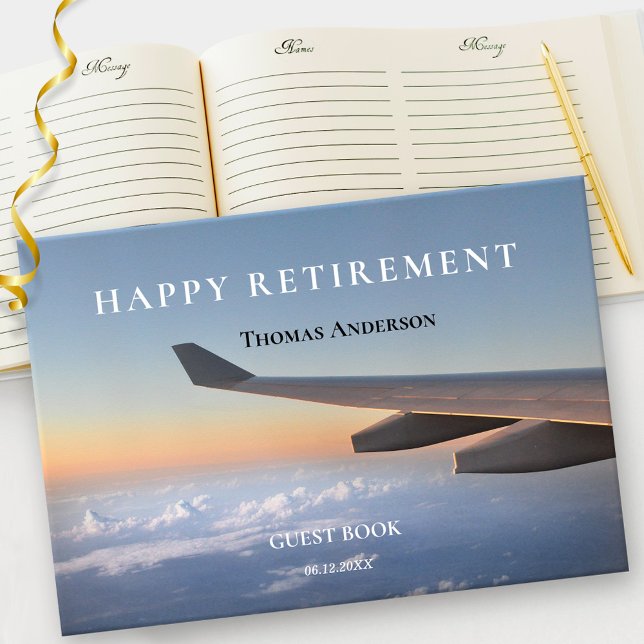 Airplane Travel Themed Retirement Guest Book (Creator Uploaded)