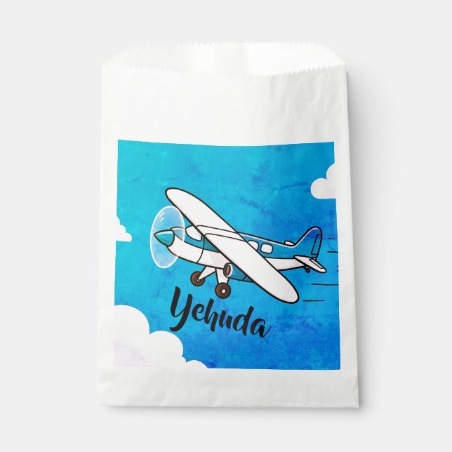 Airplane upsherin  favour bag (Front)