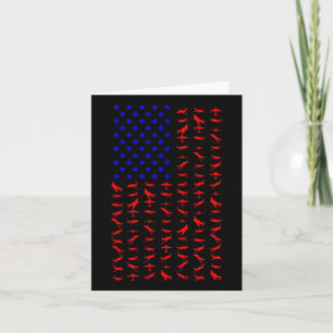 Airplane Us Flag American Independence Day 4th Of Card