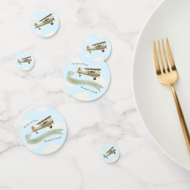 Airplane Vintage Baby Shower Confetti (Group)