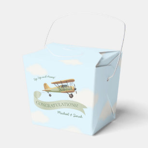Airplane Vintage Baby Shower Favor Box