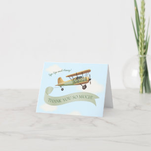 Airplane Vintage Baby Shower Thank You Card