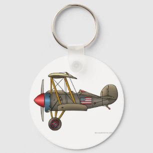 Airplane Vintage Biplane Key Chains