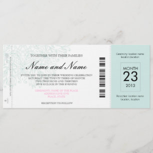 Airplane Wedding Ticket Invitation