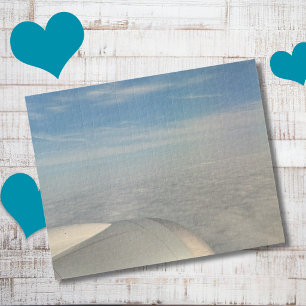 Airplane Window View Clouds Blue Sky Photo Travel Jigsaw Puzzle