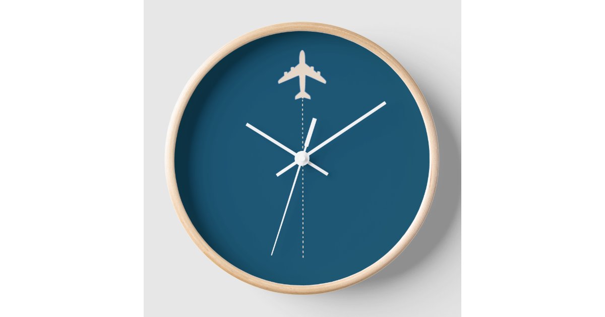 Airplane with dotted line clock Zazzle
