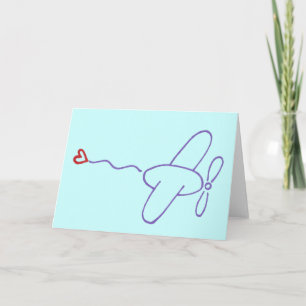 Airplane with Heart Card