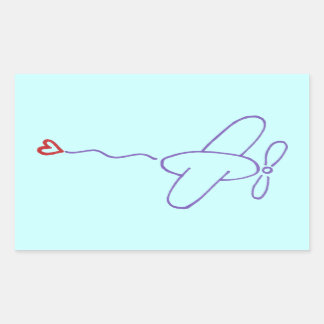 Airplane with Heart Sticker