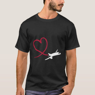 Airplane With Heart T-Shirt