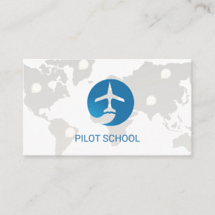 Airplane   World Map Business Card
