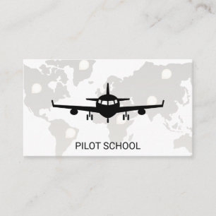 Airplane   World Map Business Card