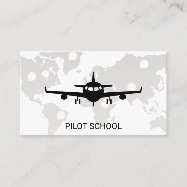 Airplane | World Map Business Card (Front)