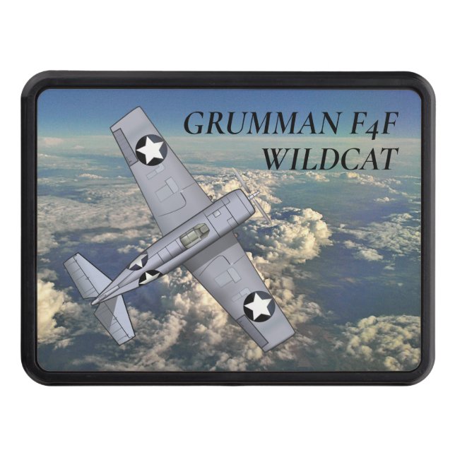 Airplane WWII Wildcat Trailer Hitch Cover (Front)