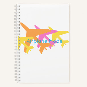 Airplanes Airplane Mode pink yellow orange Fun Notebook