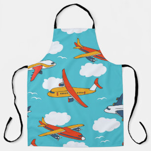 Airplanes and clouds, seamless children's backgrou apron
