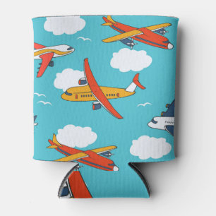 Airplanes and clouds, seamless children's backgrou can cooler