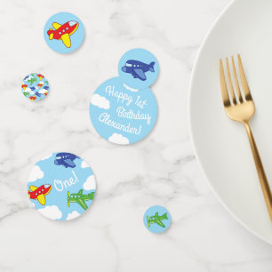 Airplanes and Jets Cute 1st Birthday Party Confetti