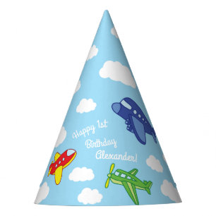 Airplanes and Jets Cute 1st Birthday Party Hat