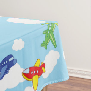 Airplanes and Jets Cute 1st Birthday Party Tablecloth