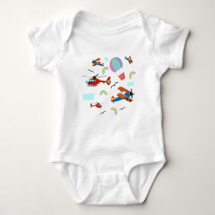 AIRPLANES AND RAINBOWS TRAVEL BABY BODYSUIT