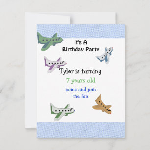 Airplanes Birthday Invitation