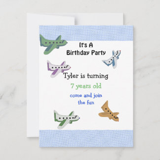 Airplanes Birthday Invitation