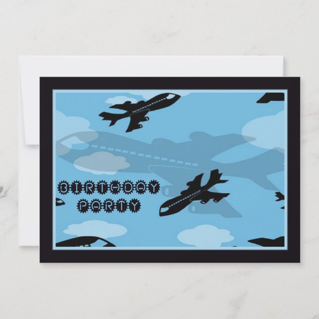 Airplanes Birthday Party Invitation (Front)