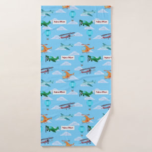 Airplanes Blue Sky Scrapper Boy Bath Towel