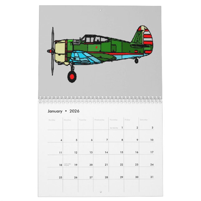 airplanes calendar (Jan 2026)