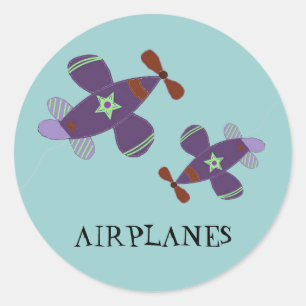 Airplanes Classic Round Sticker