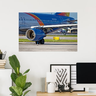 Airplane's engine and fumes poster