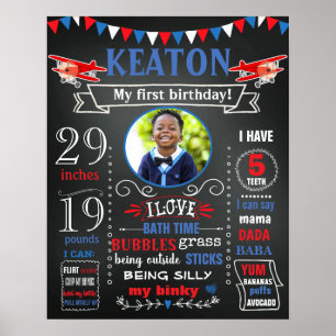 Airplanes First Birthday chalkboard sign photo